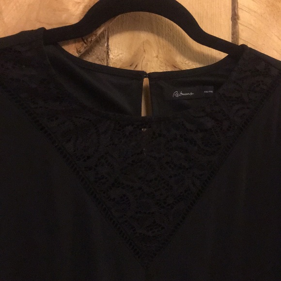 Black Dress with Lace Inserts - Picture 1 of 6